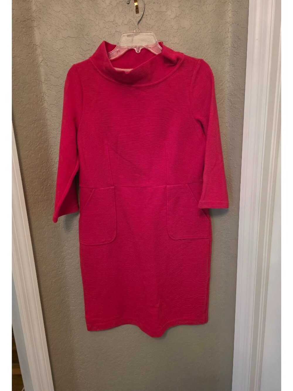 Boden Red Mock Neck Ponte Shift Dress size 10
